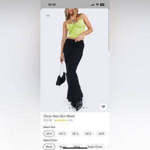 Never worn maxi black princess Polly skirt